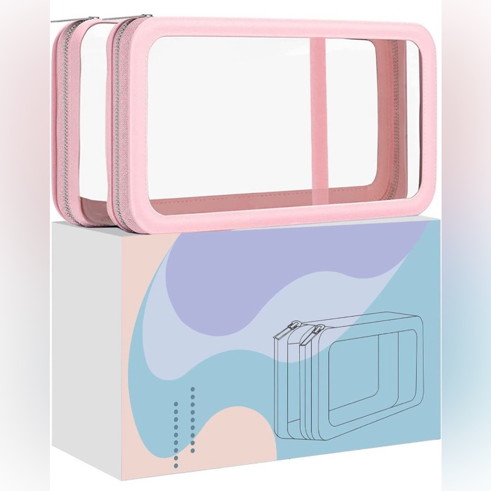 Clear Makeup Organizer with Dual Zipper